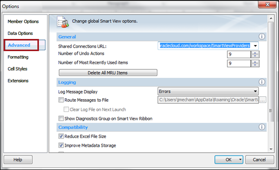 Configure Smart View Shared Connections